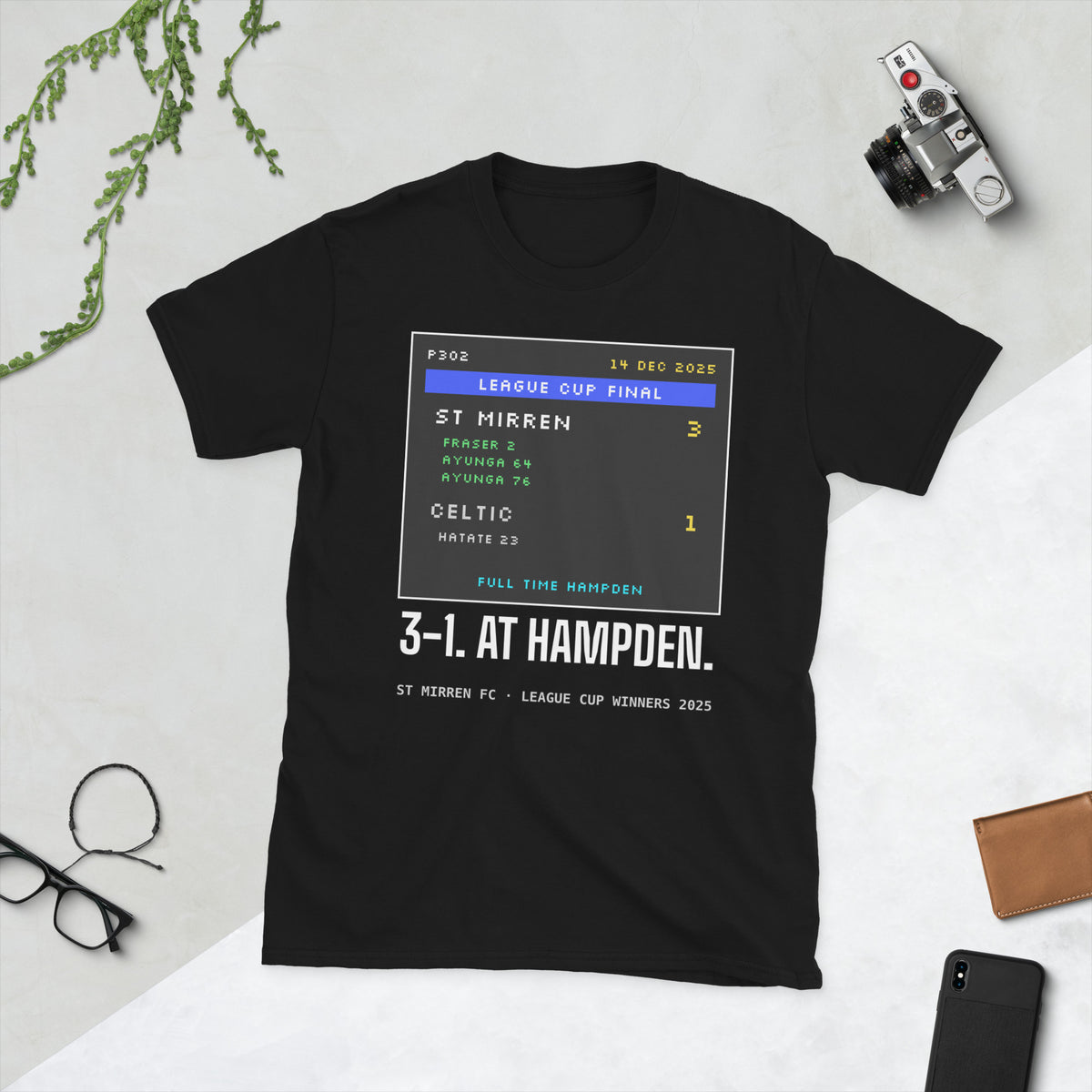 Black St Mirren Teletext 3-1 t-shirt – Jura Inventive