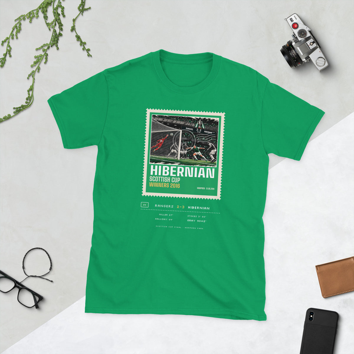 Green Hibs Scottish Cup 2016 Stamp t-shirt – Jura Inventive