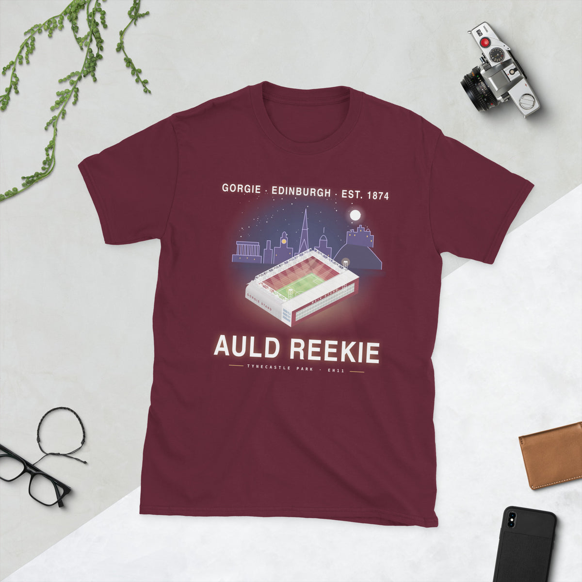 Maroon Hearts Auld Reekie t-shirt – Jura Inventive