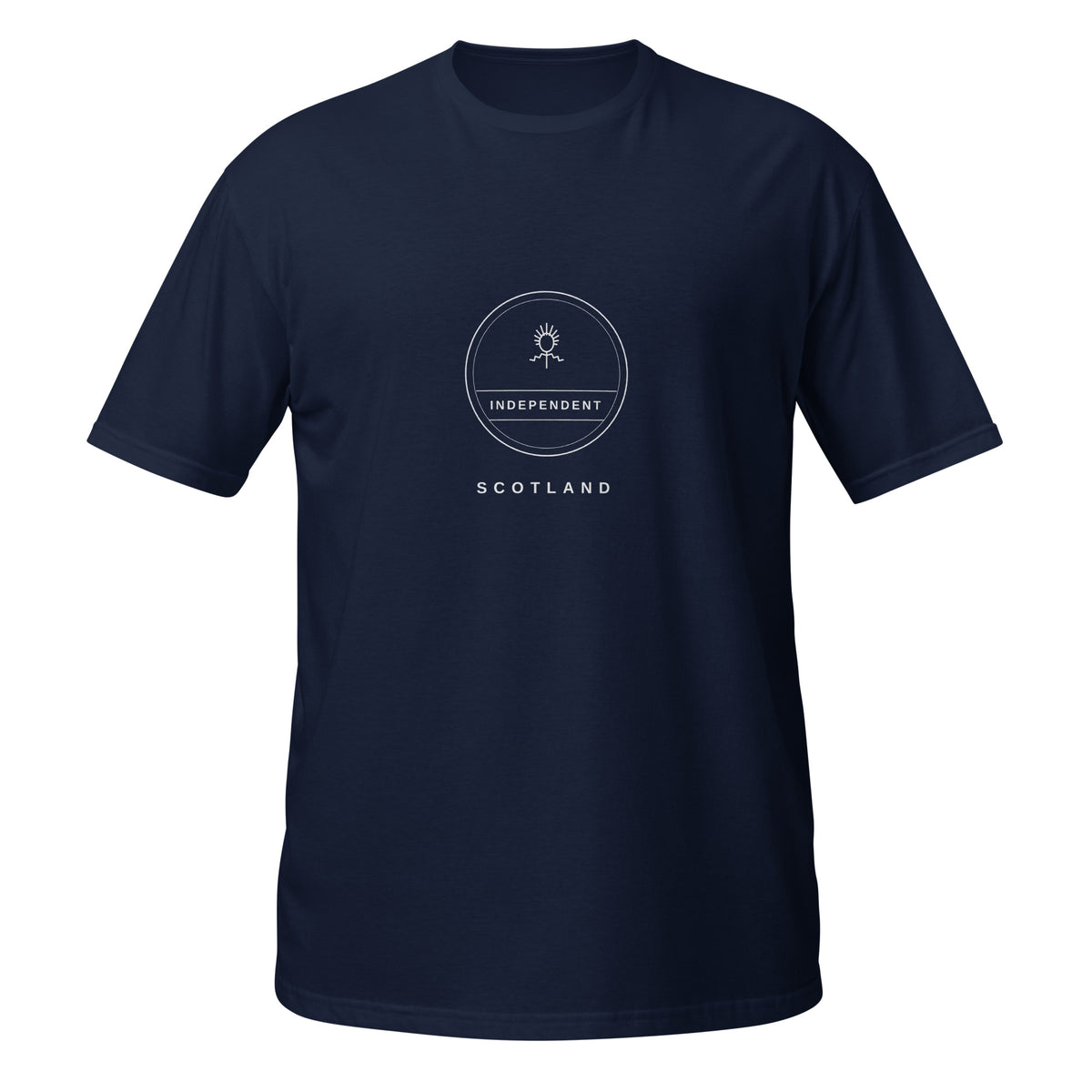 Navy Independence Badge t-shirt – Scottish independence – Jura Inventive