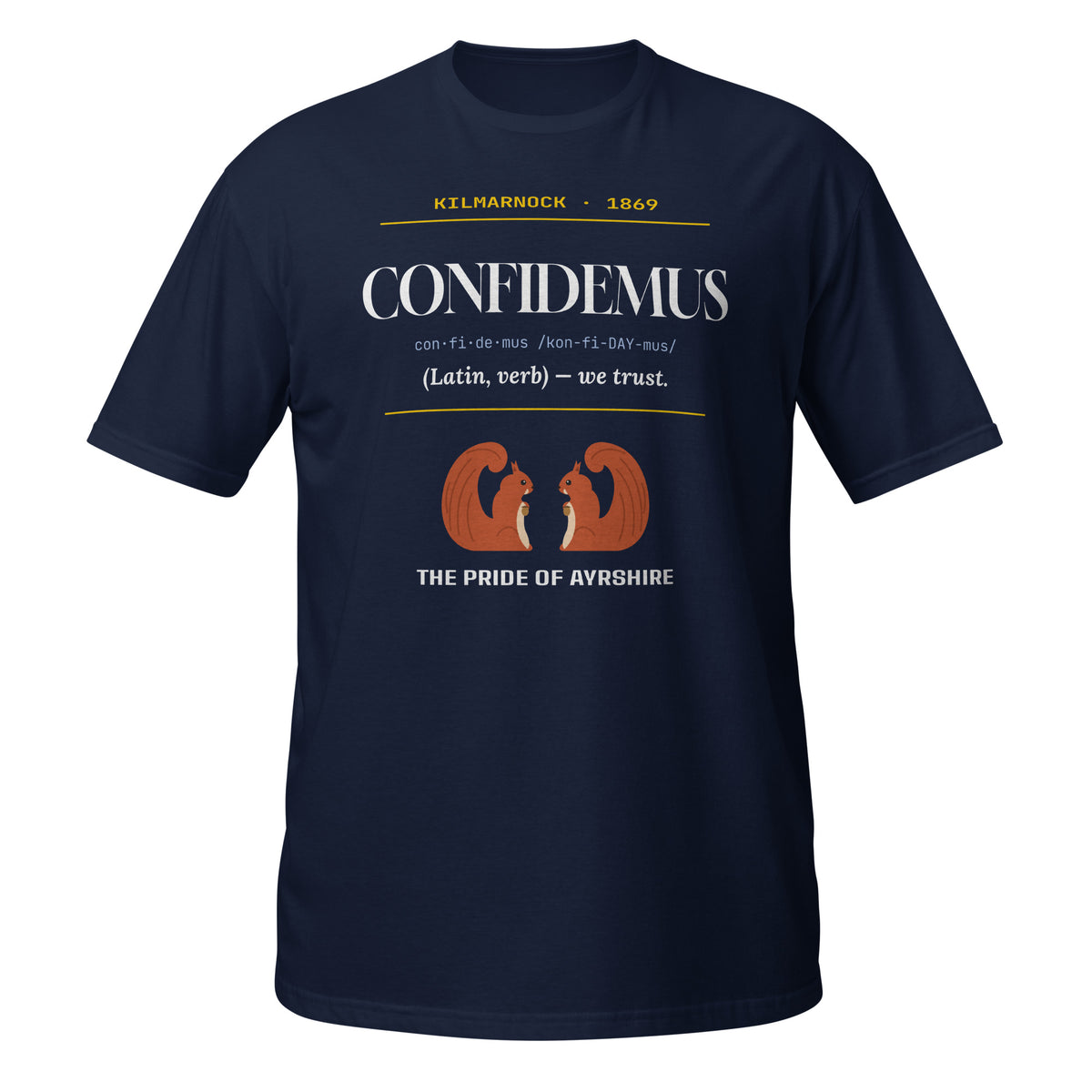 Navy Kilmarnock Confidemus t-shirt – Jura Inventive