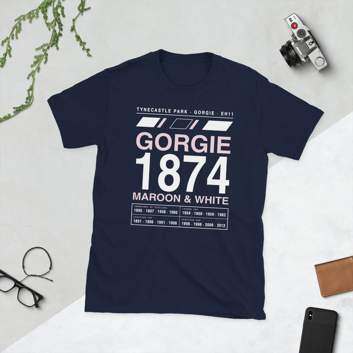 Navy Hearts Gorgie 1874 t-shirt – Jura Inventive