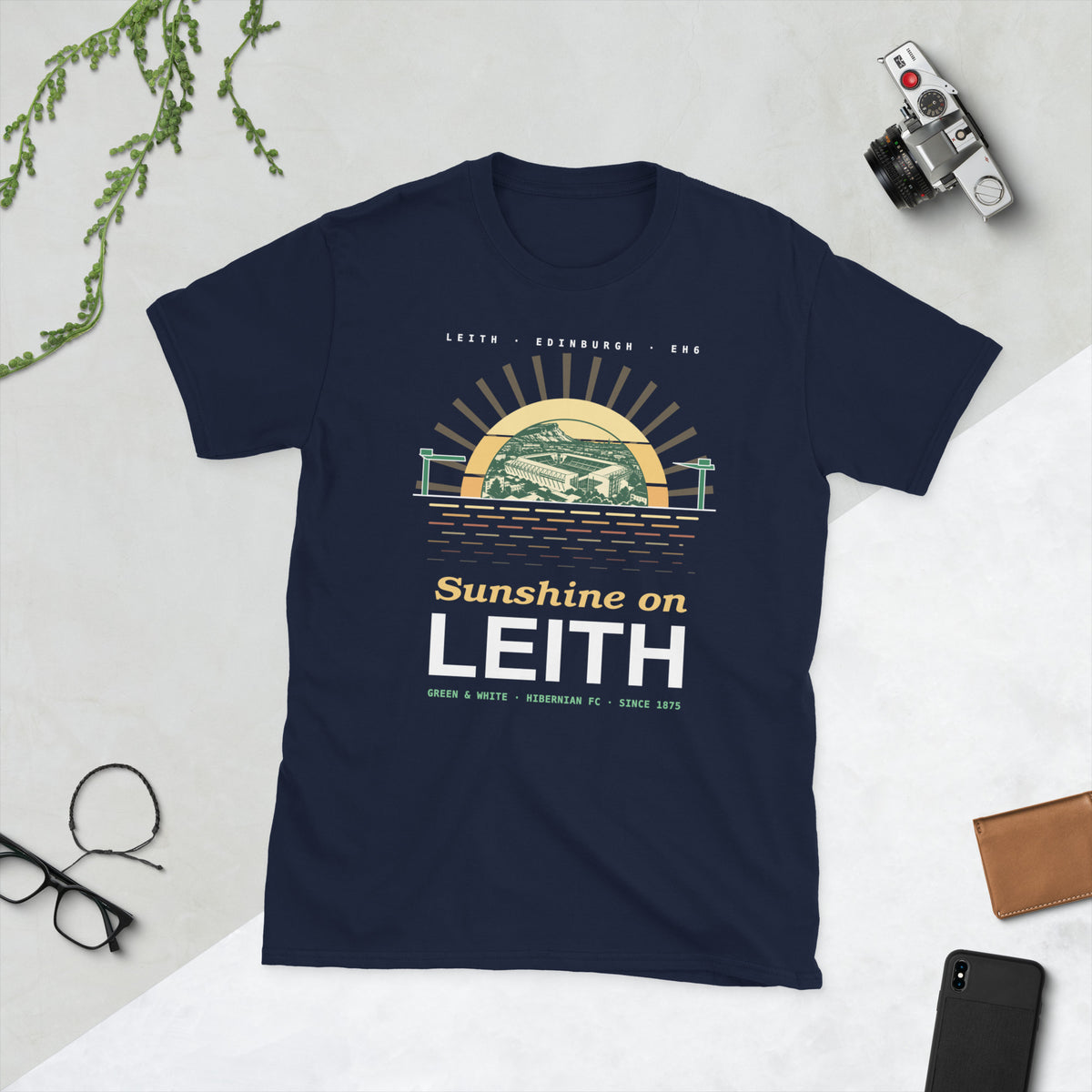 Navy Hibs Sunshine on Leith t-shirt – Jura Inventive