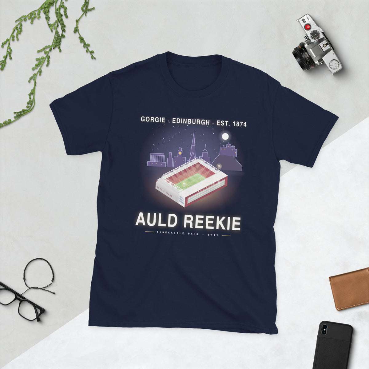 Navy Hearts Auld Reekie t-shirt – Jura Inventive