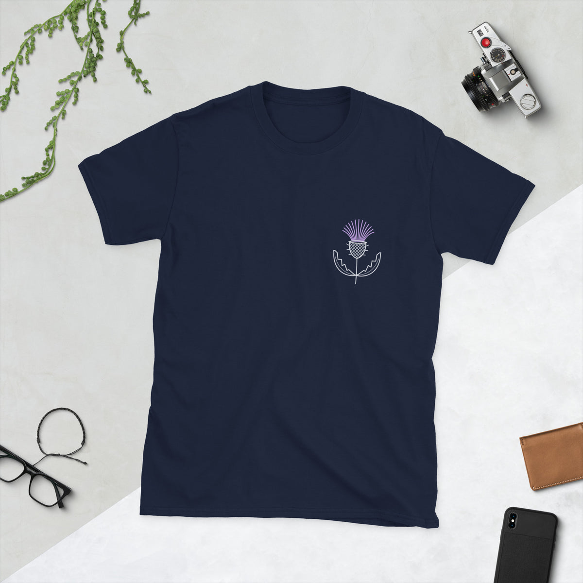Navy Scottish Thistle t-shirt – Scottish independence – Jura Inventive