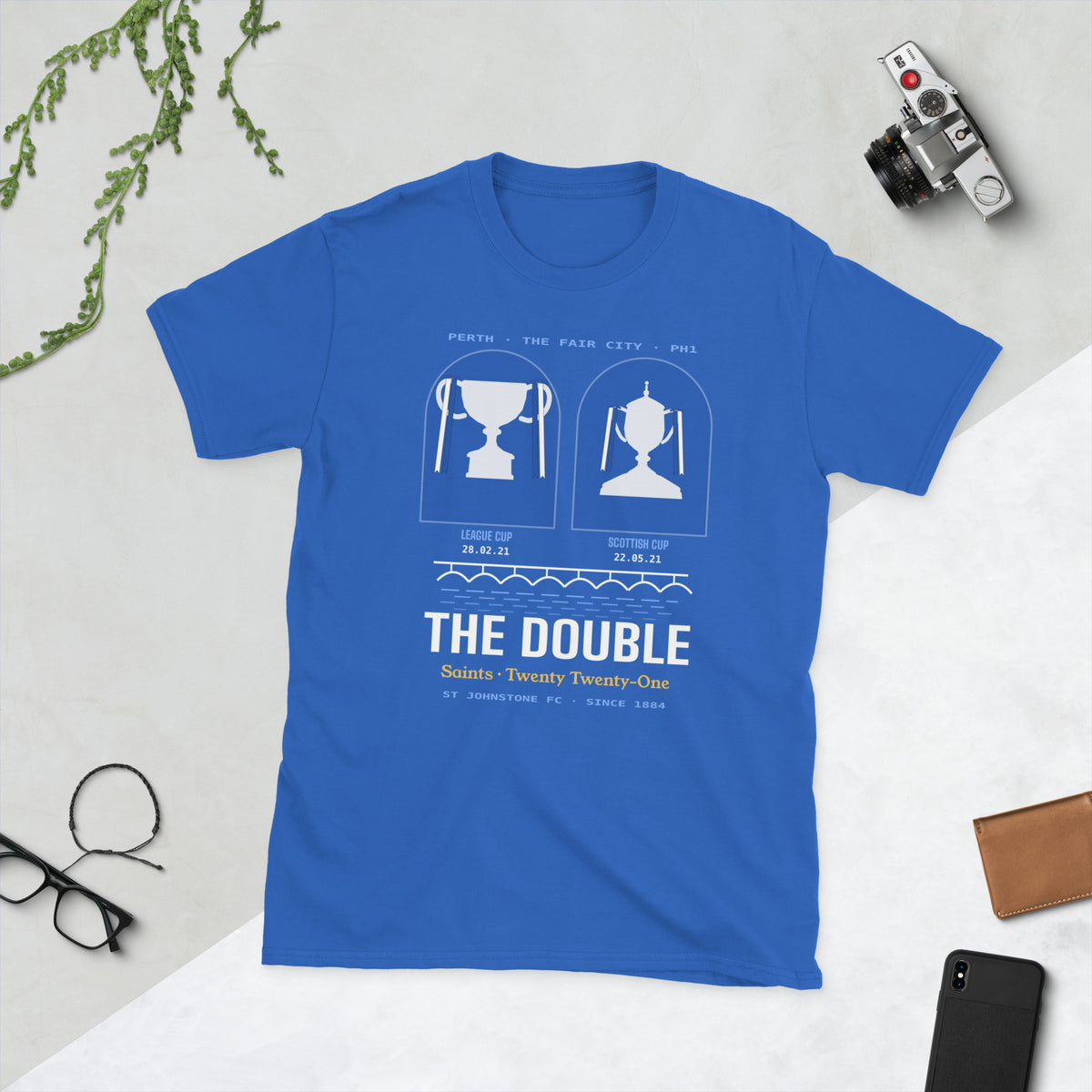 Navy & Royal St Johnstone The Double t-shirt – Jura Inventive