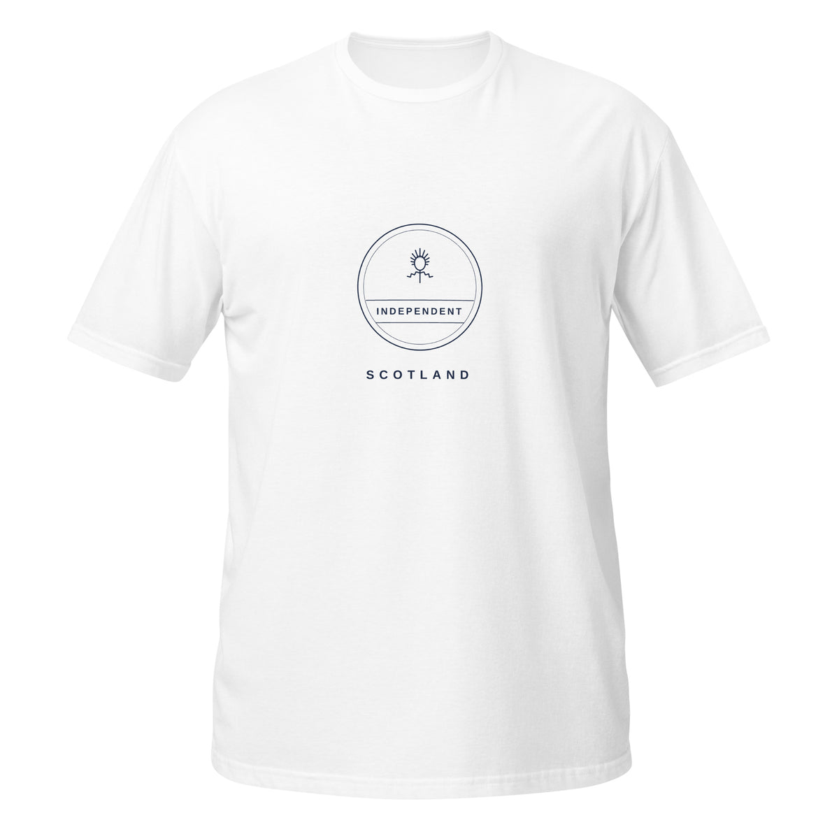 White Independence Badge t-shirt – Scottish independence – Jura Inventive