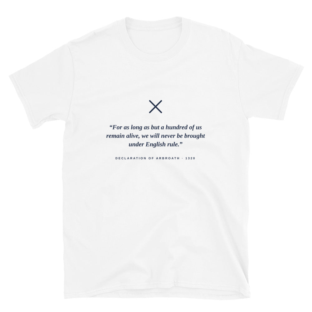 White Declaration of Arbroath t-shirt – Scottish independence – Jura Inventive