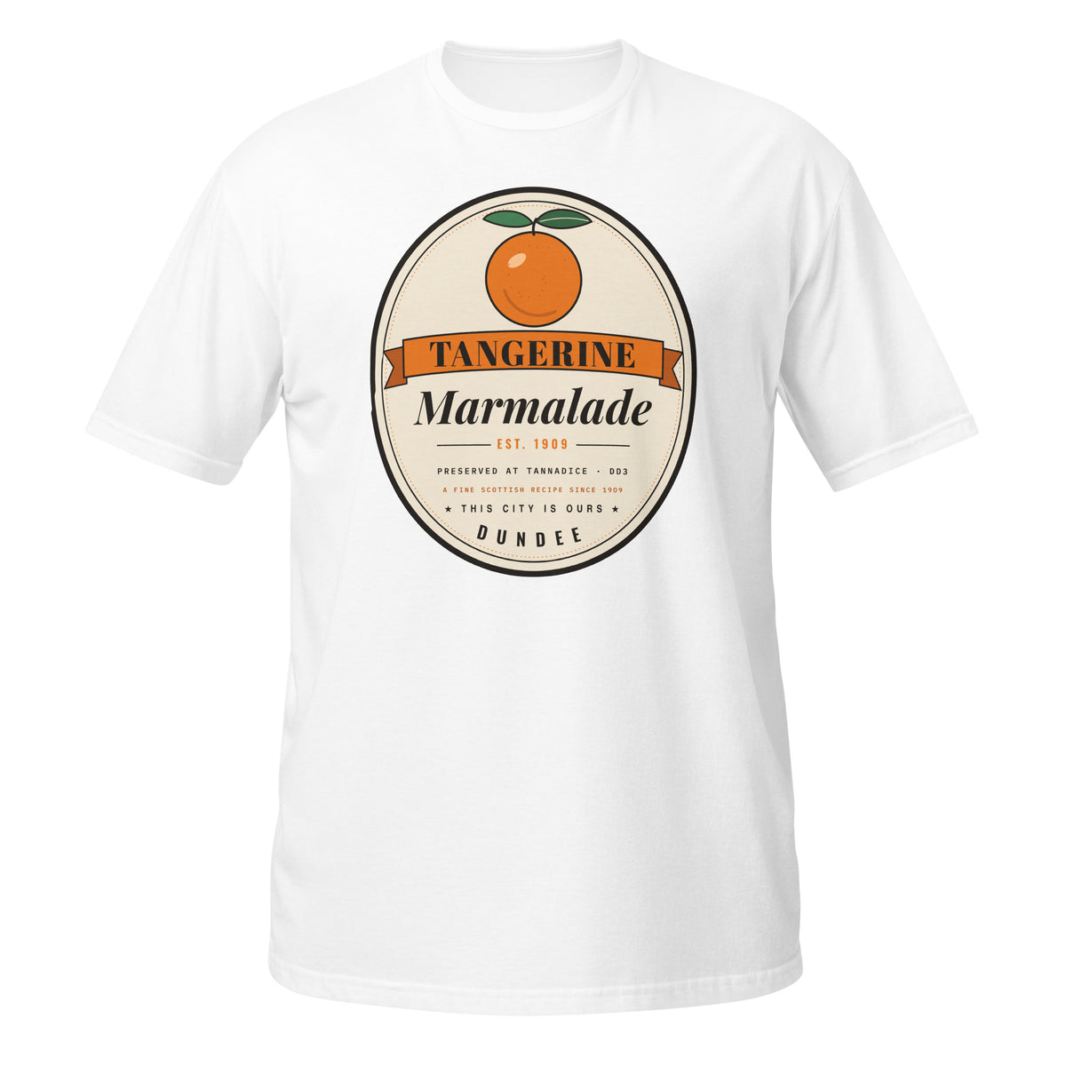 White, Sport Grey & Black Dundee United Tangerine Marmalade t-shirt – Jura Inventive