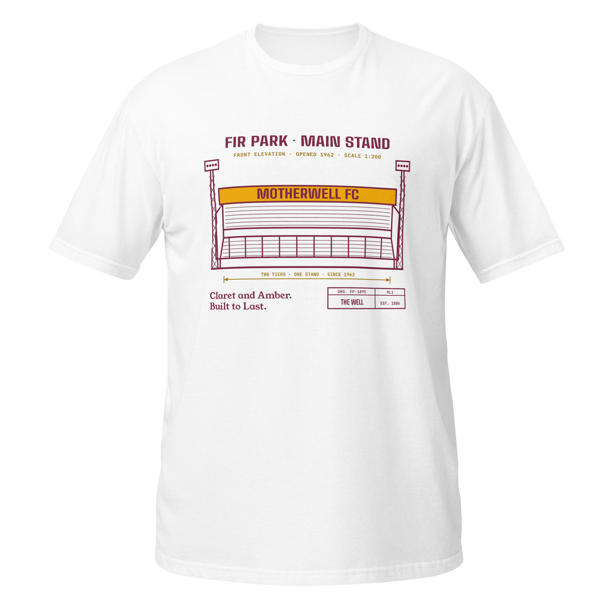 White Motherwell Fir Park Main Stand t-shirt – Jura Inventive