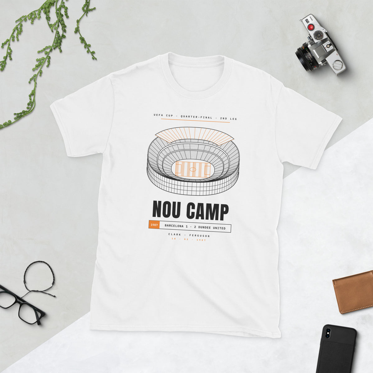 White & Sport Grey Dundee United Nou Camp 1987 t-shirt – Jura Inventive