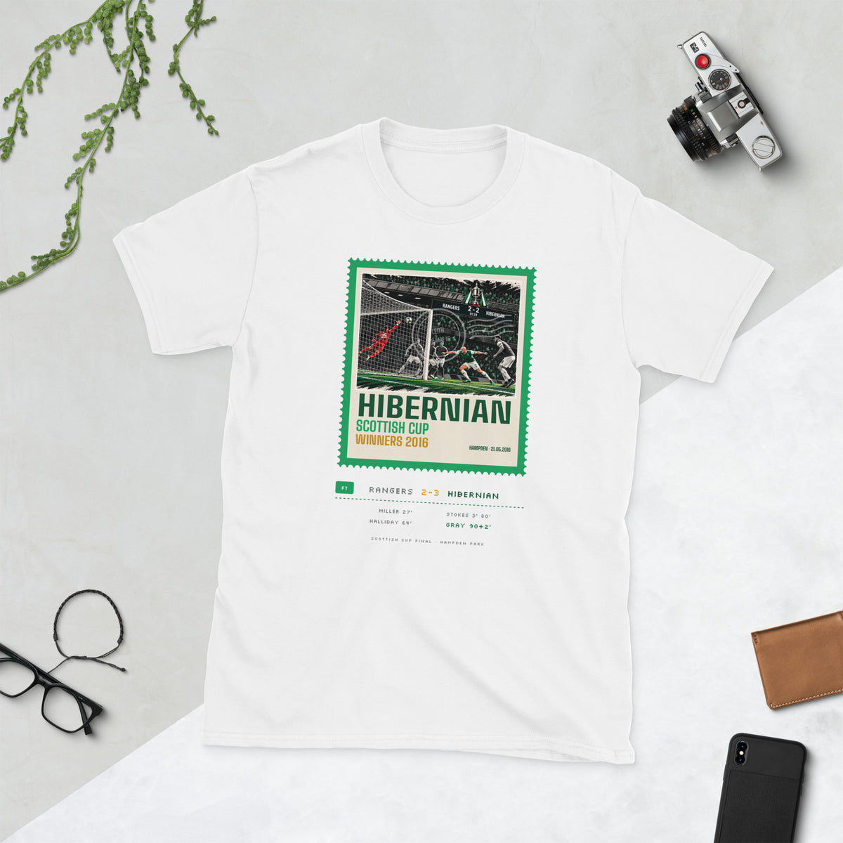 White Hibs Scottish Cup 2016 Stamp t-shirt – Jura Inventive