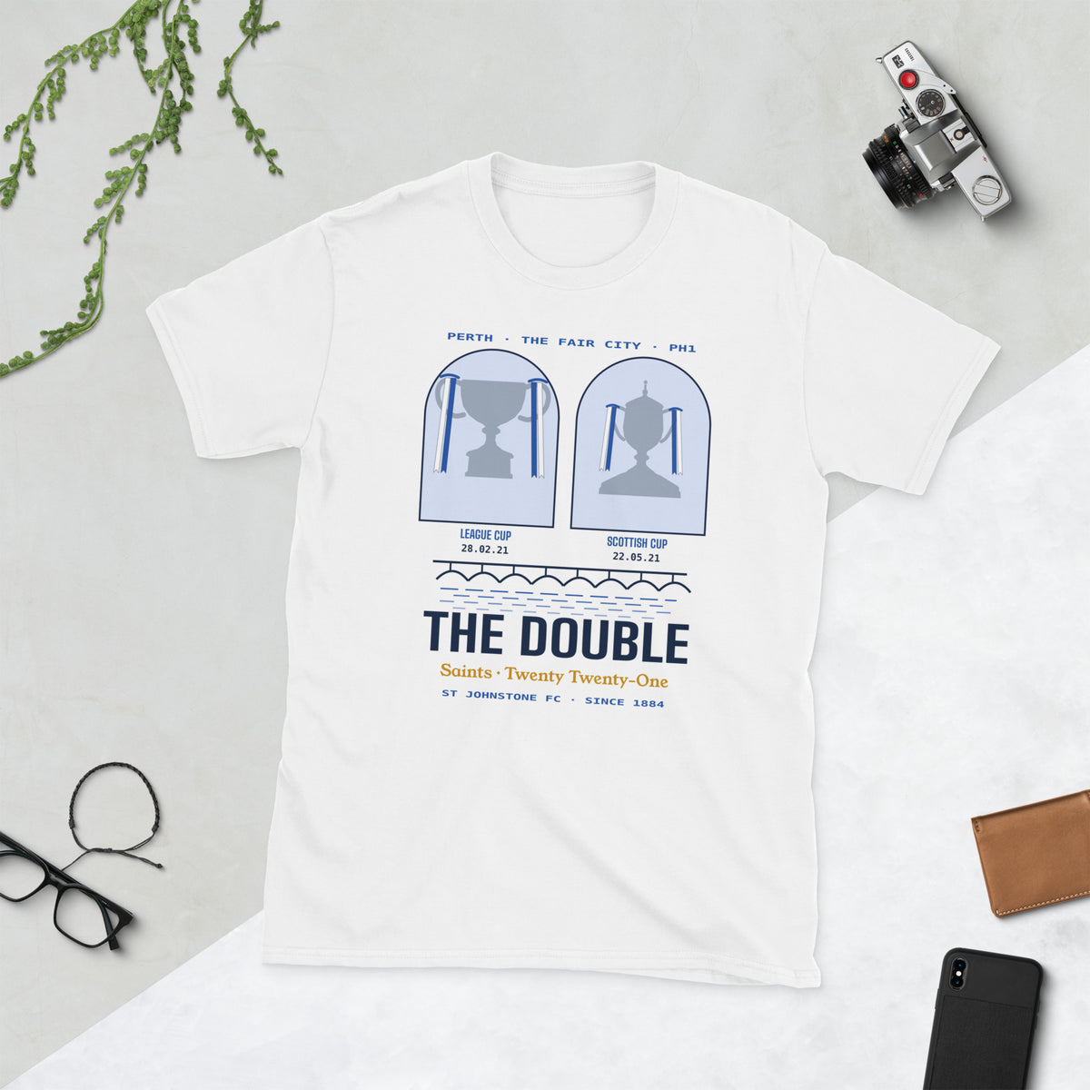 White St Johnstone The Double t-shirt – Jura Inventive