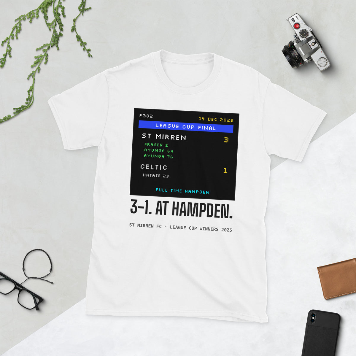 White St Mirren Teletext 3-1 t-shirt – Jura Inventive