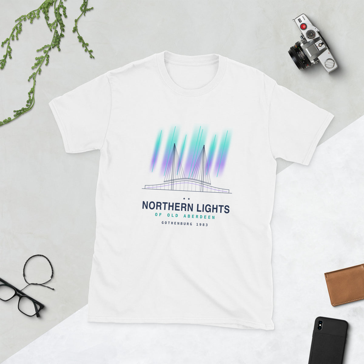 White Aberdeen Northern Lights t-shirt – Jura Inventive