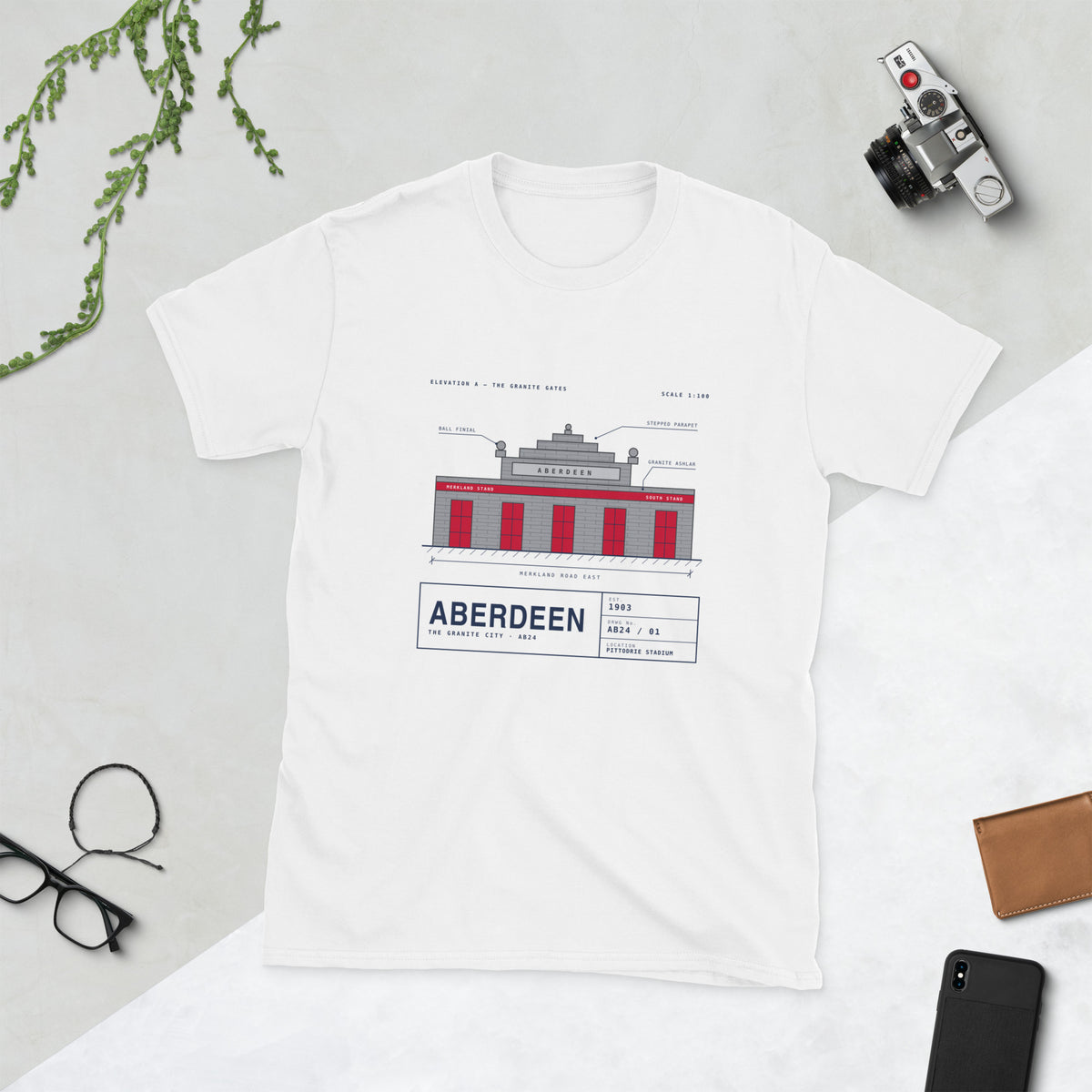 White Aberdeen Granite Gates t-shirt – Jura Inventive