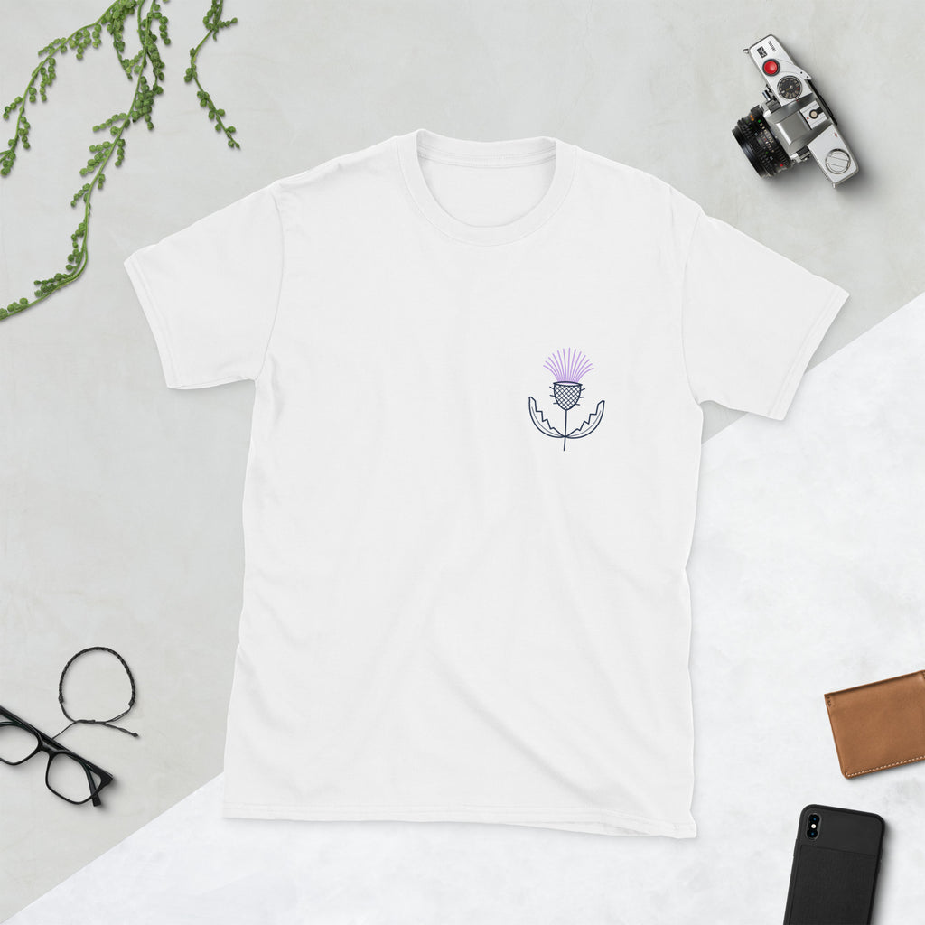 White Scottish Thistle t-shirt – Scottish independence – Jura Inventive