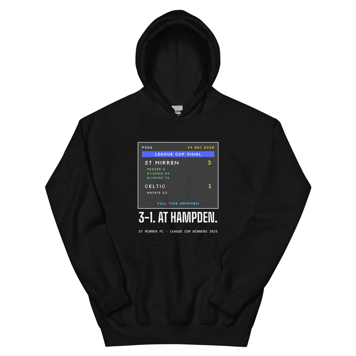 Black St Mirren Teletext 3-1 hoodie – Jura Inventive