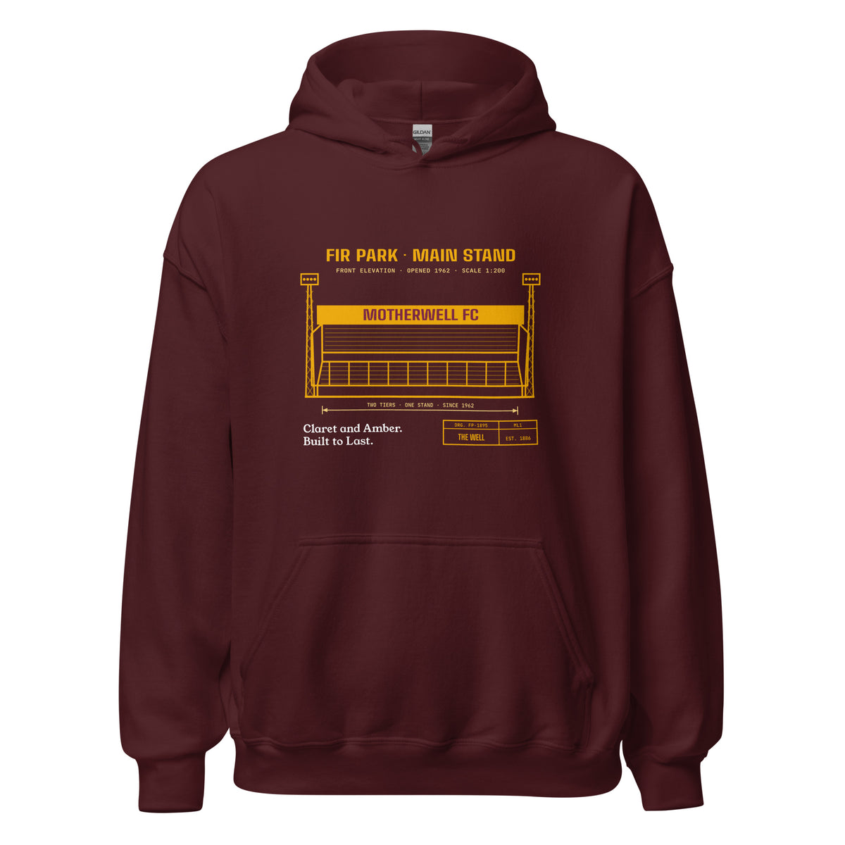 Maroon Motherwell Fir Park Main Stand hoodie – Jura Inventive