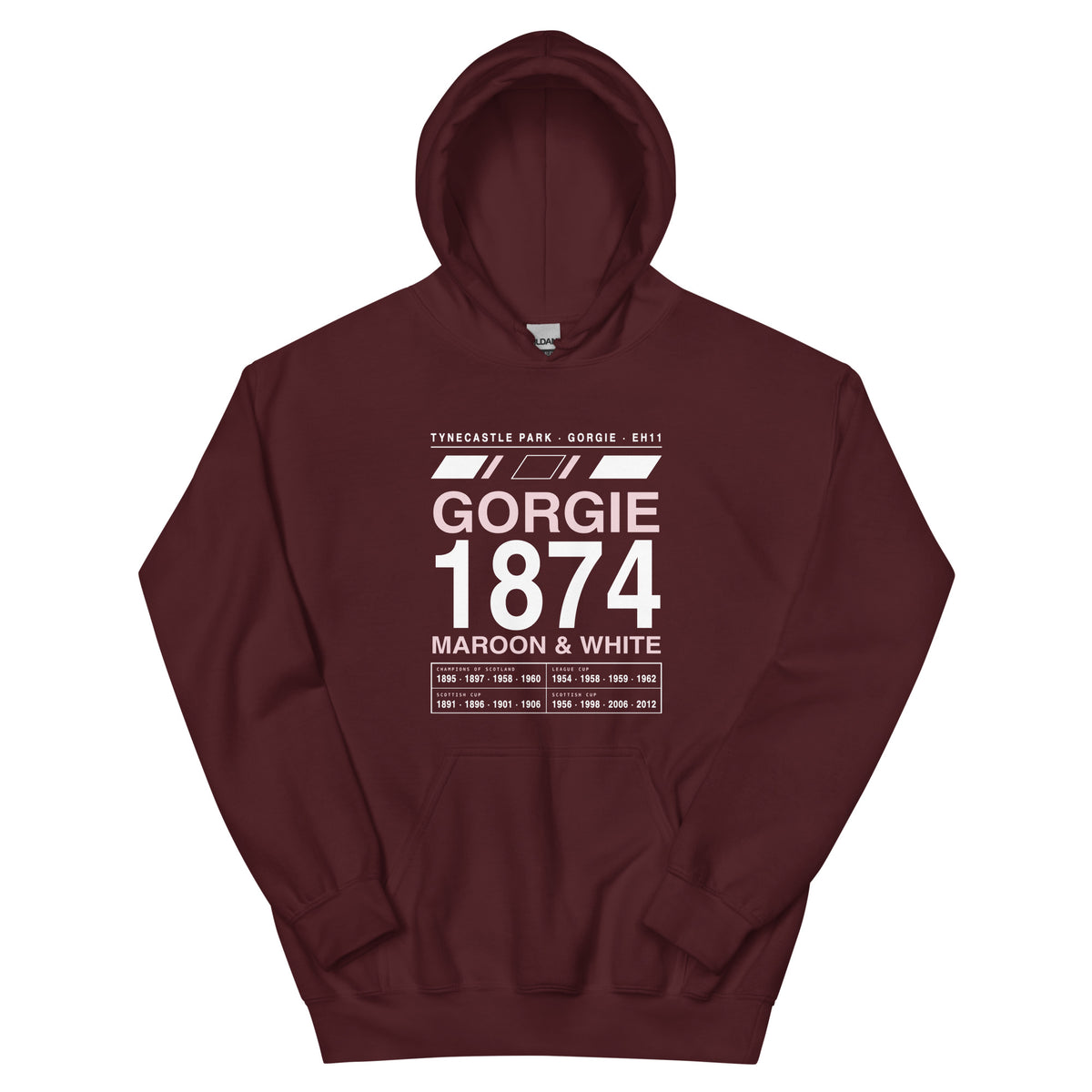 Maroon Hearts Gorgie 1874 hoodie – Jura Inventive
