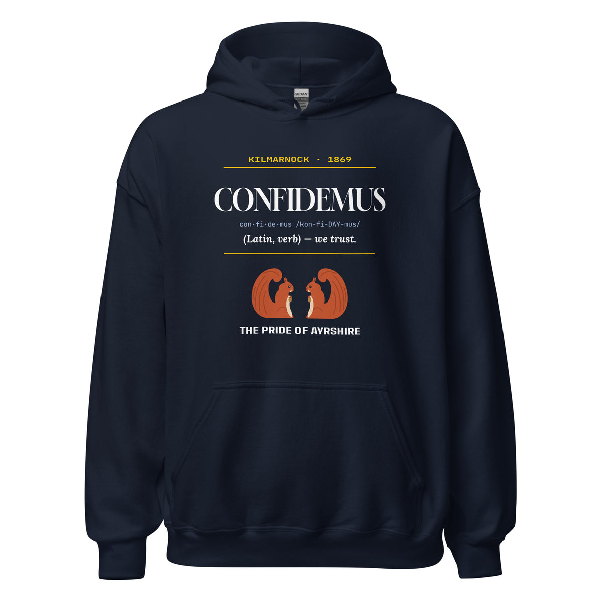 Navy Kilmarnock Confidemus hoodie – Jura Inventive