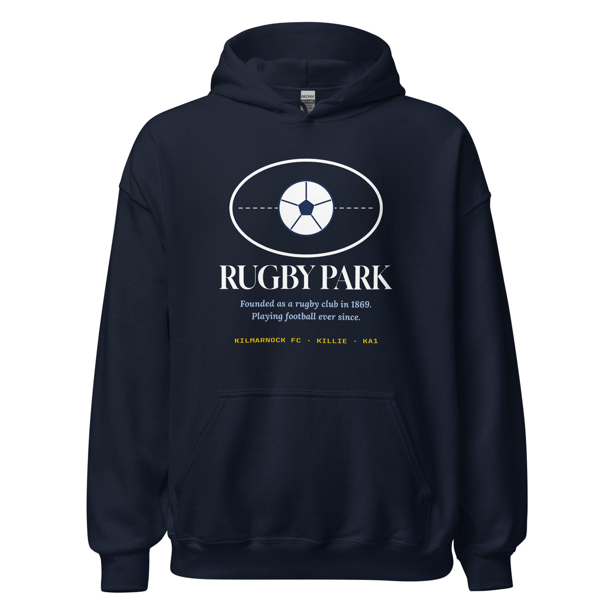 Navy Kilmarnock Rugby Park hoodie – Jura Inventive