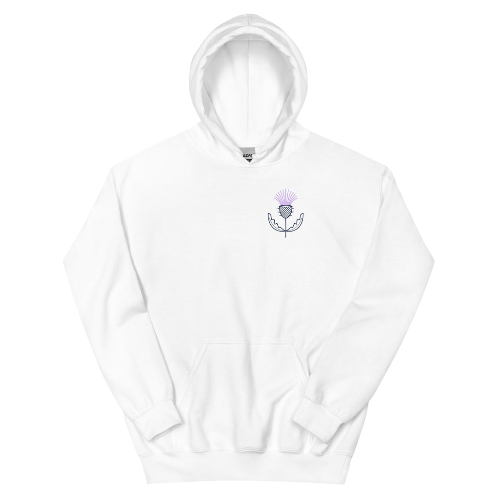 White Scottish Thistle hoodie – Scottish independence – Jura Inventive