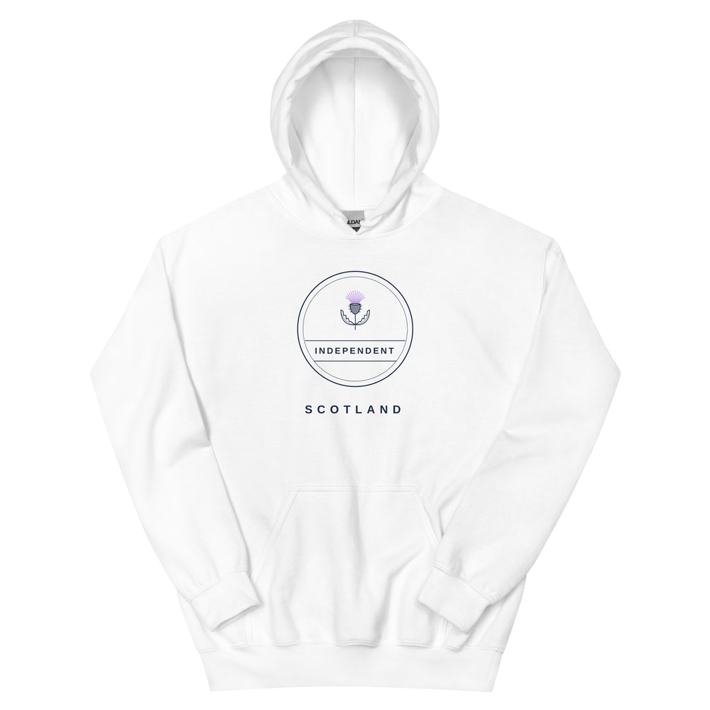 White Independence Badge hoodie – Scottish independence – Jura Inventive